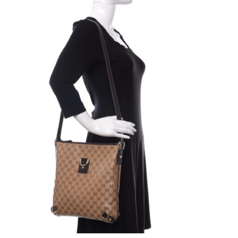 Authentic Gucci Tan and Brown Monogram Crossbody bag